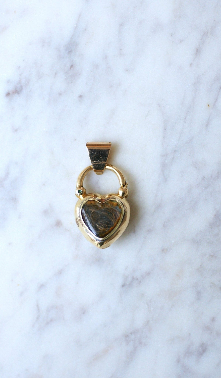 Gold and garnet heart locket pendant - Penelope Gallery