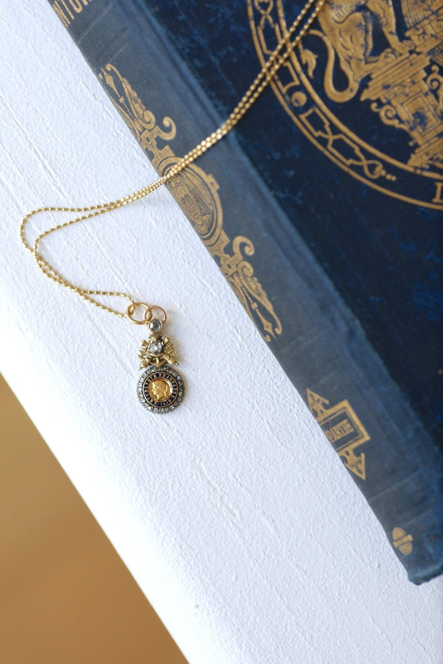 Gold, Enamel and Diamond Military Pendant - Penelope Gallery