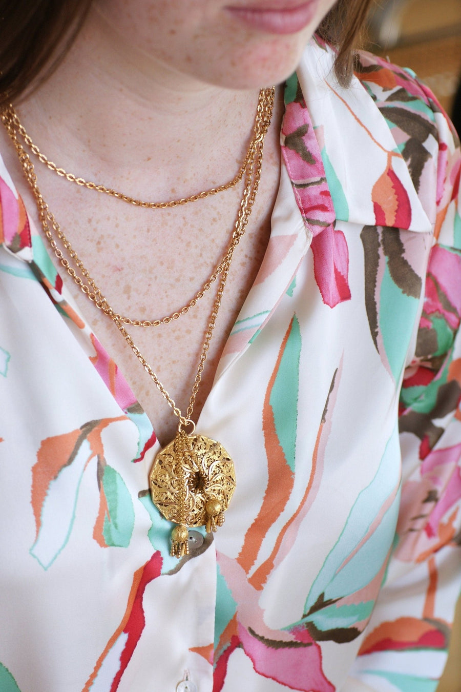 Antique Yellow Gold Coin Pendant - Penelope Gallery
