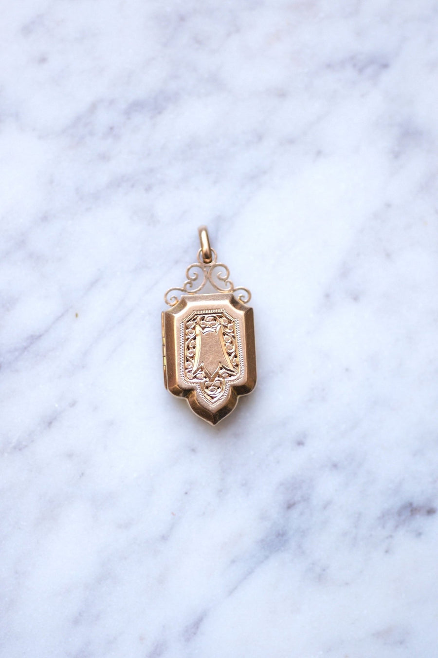 Antique pink gold pendant photo medallion - Galerie Pénélope