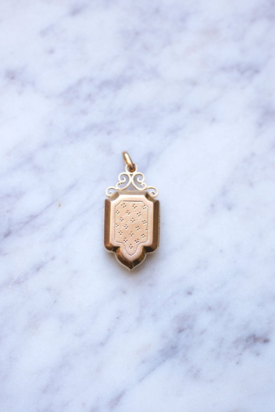 Antique pink gold pendant photo medallion - Galerie Pénélope