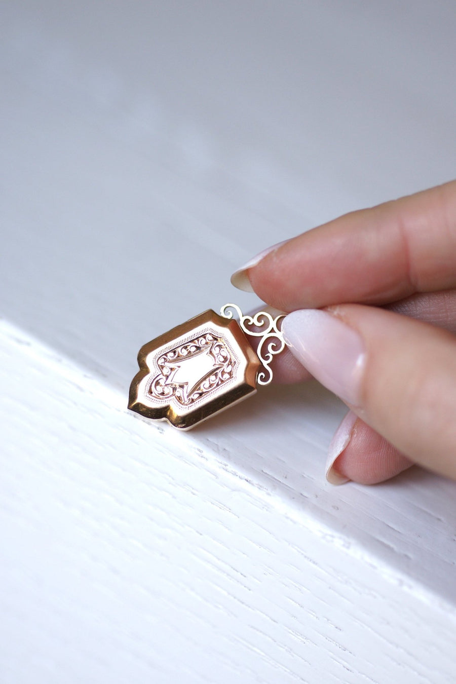 Antique pink gold pendant photo medallion - Galerie Pénélope