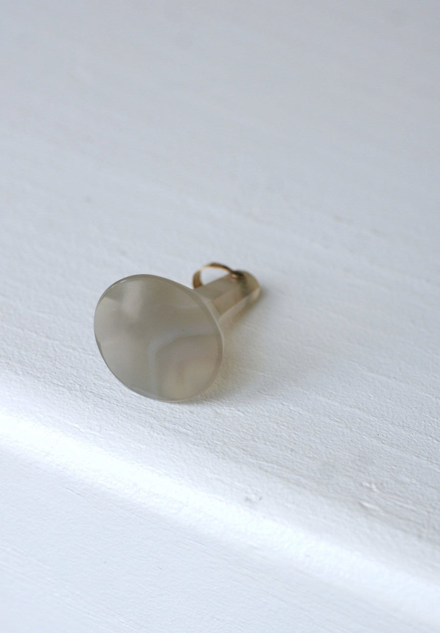 Yellow gold and chalcedony seal pendant - Penelope Gallery