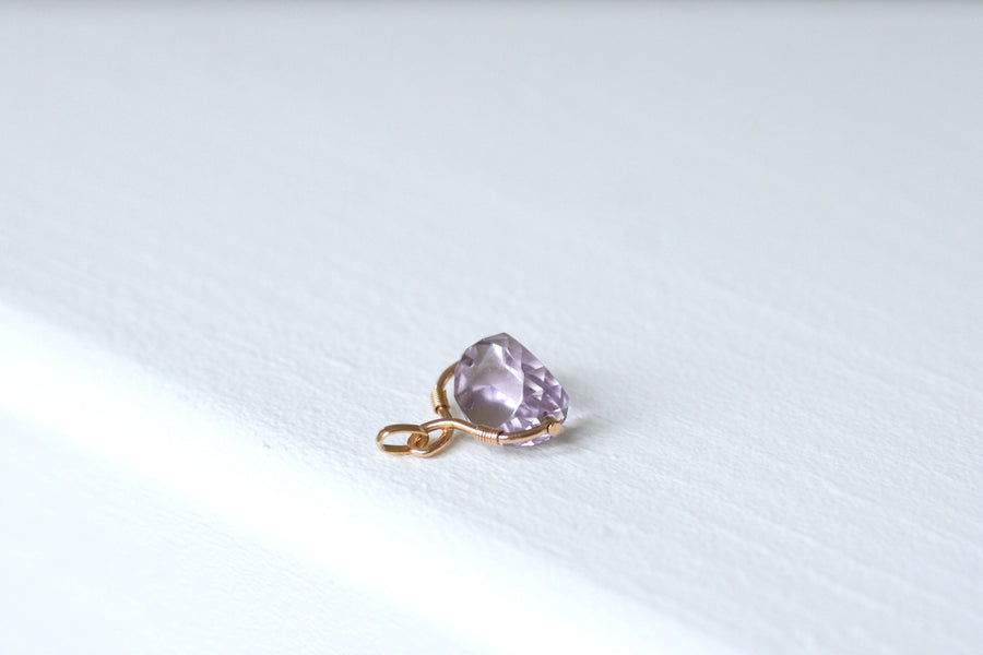 Pink gold and amethyst swivel seal pendant - Penelope Gallery