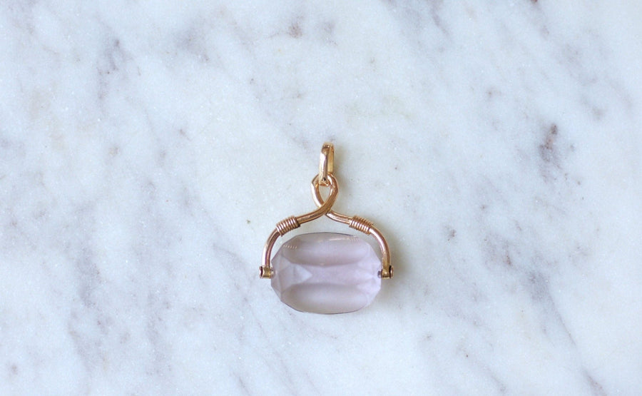 Pink gold and amethyst swivel seal pendant - Penelope Gallery