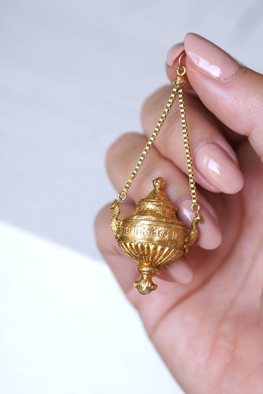 Antique vinaigrette urn pendant - Penelope Gallery