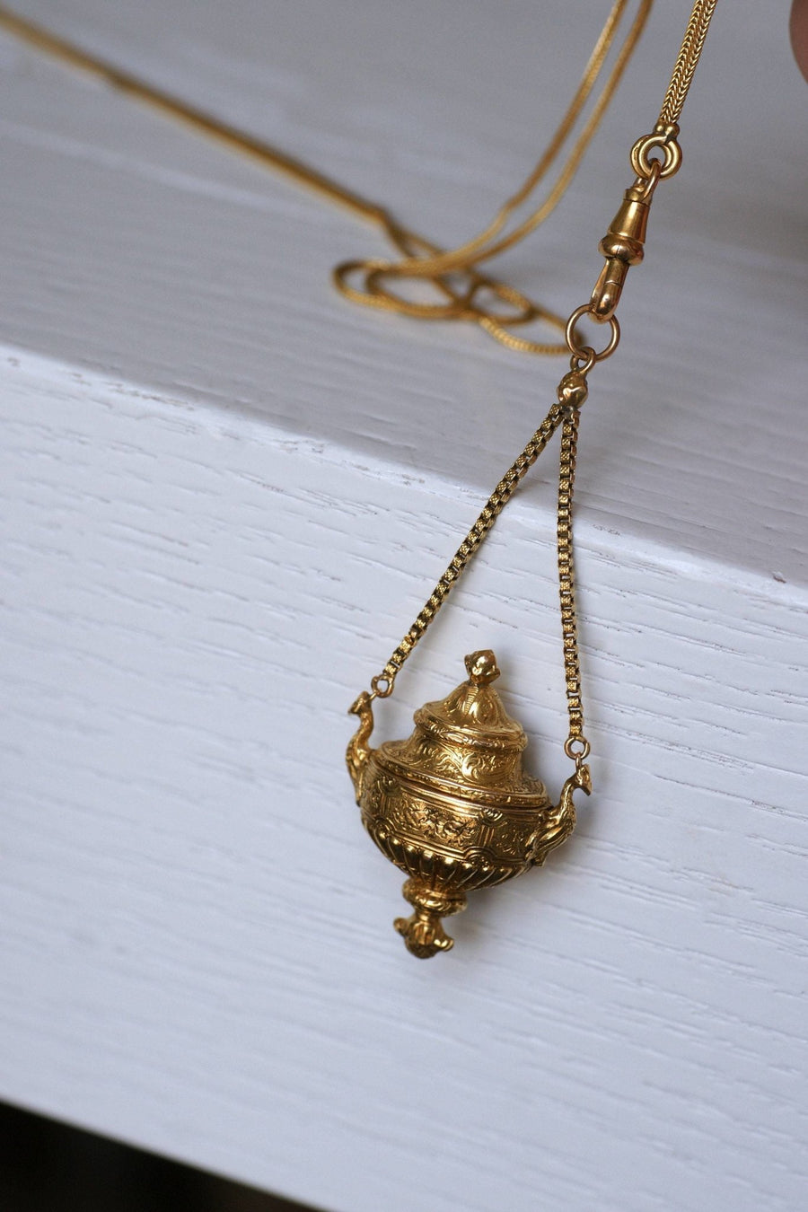Antique vinaigrette urn pendant - Penelope Gallery