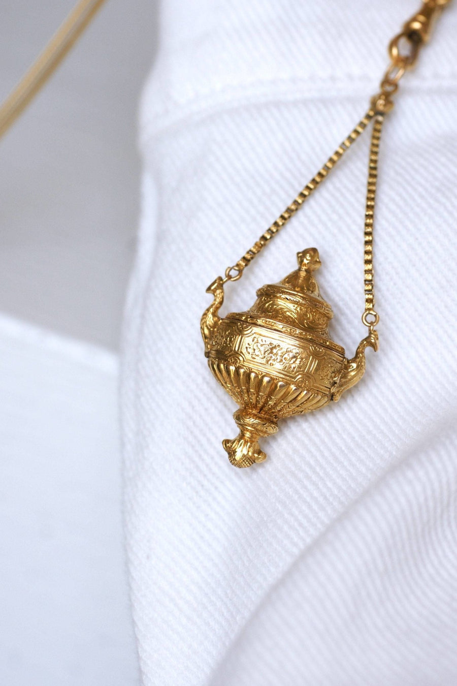 Antique vinaigrette urn pendant - Penelope Gallery