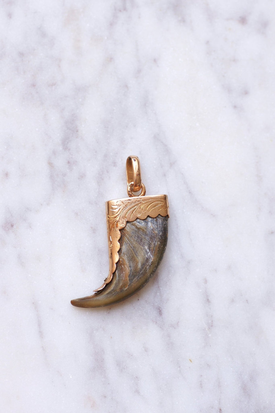 Victorian lion claw pendant on 18Kt pink gold - Galerie Pénélope