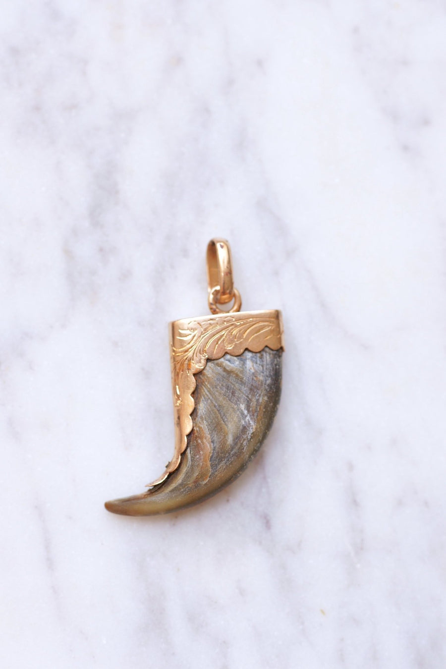 Victorian lion claw pendant on 18Kt pink gold - Galerie Pénélope