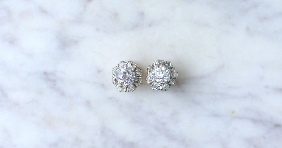 Daisy earrings diamonds 2,30 Cts - Galerie Pénélope