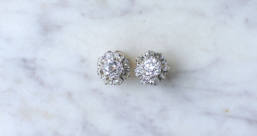 Daisy earrings diamonds 2,30 Cts - Galerie Pénélope