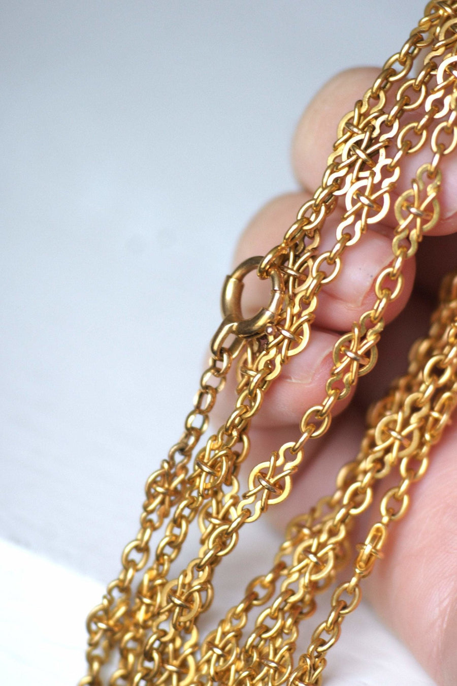 Long necklace, antique gold watch chain - Penelope Gallery