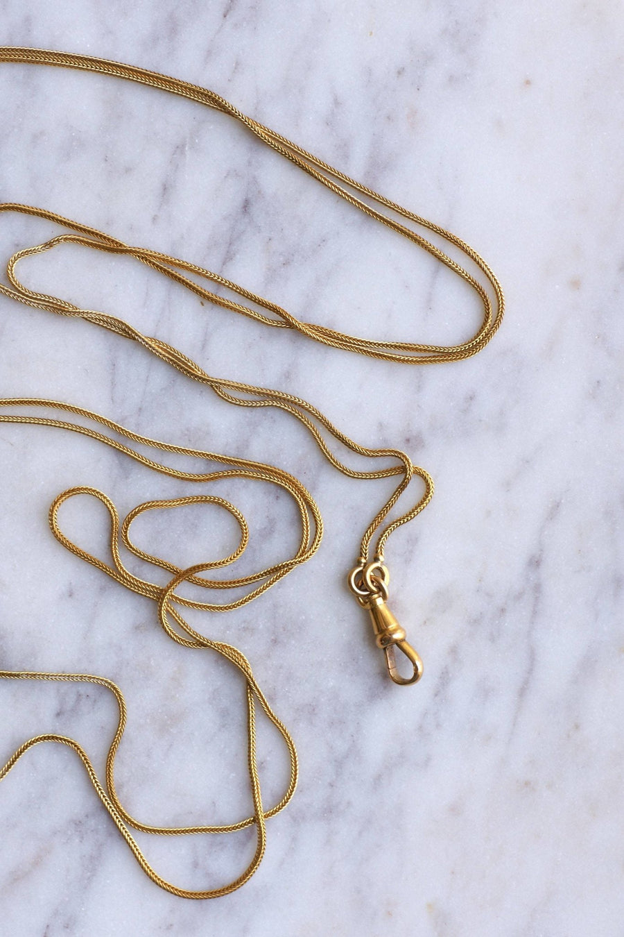 Long necklace in yellow gold and snake necklace - Galerie Pénélope