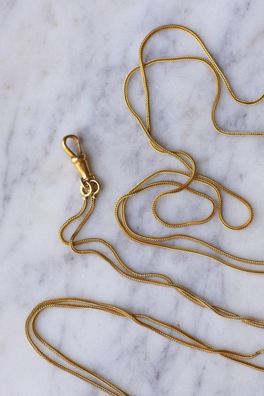 Long necklace in yellow gold and snake necklace - Galerie Pénélope
