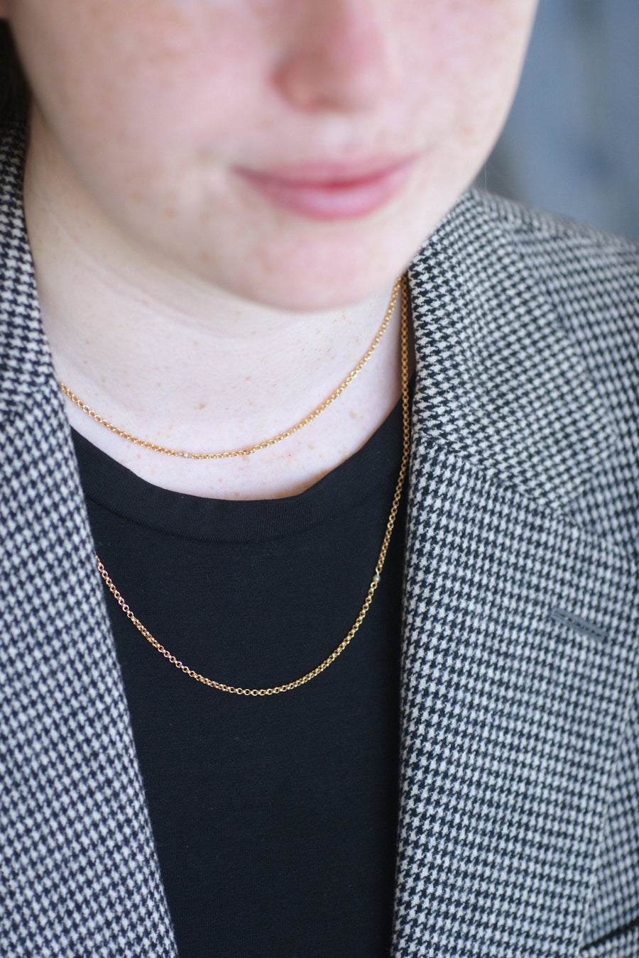 Long necklace with gold jaseron mesh and fine pearls - Galerie Pénélope