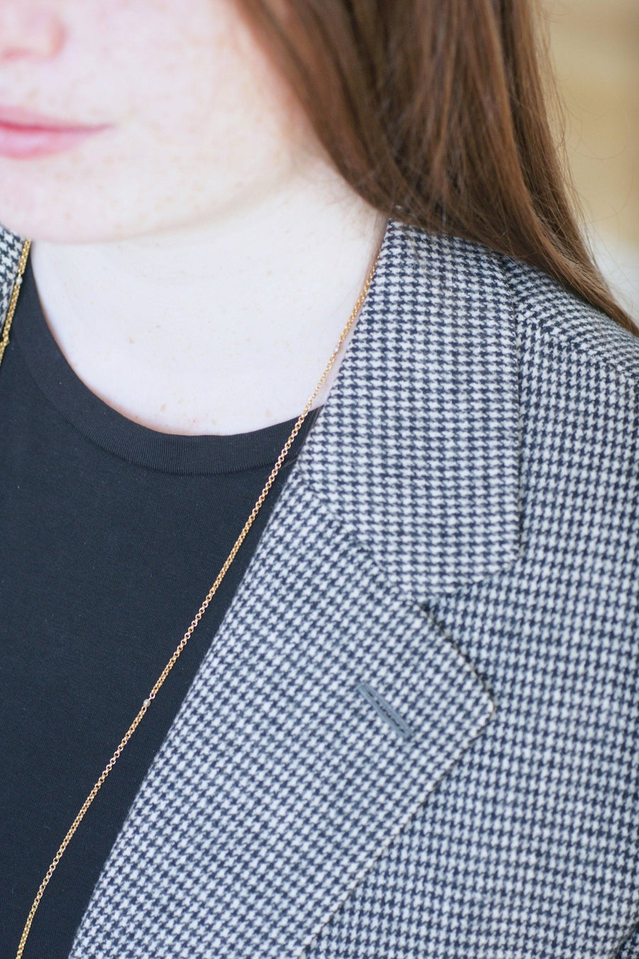 Long necklace with gold jaseron mesh and fine pearls - Galerie Pénélope