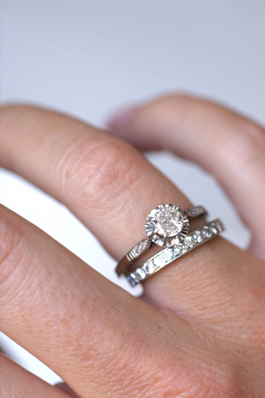 Art Deco Diamond Solitaire 0.50 Ct - Penelope Gallery
