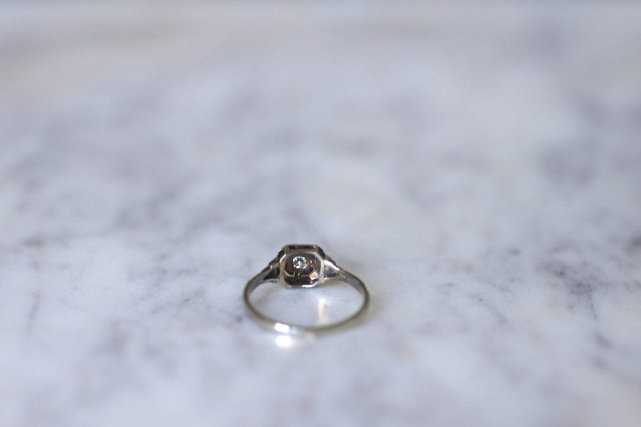 Geometric Art Deco Diamond Solitaire - Penelope Gallery